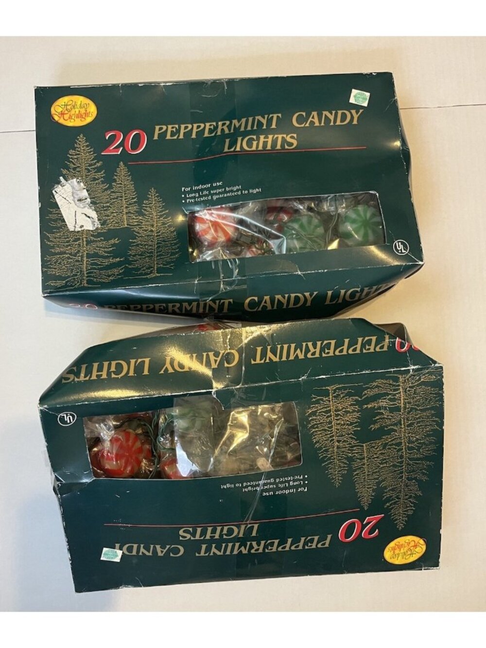 Holiday Highlights Peppermint Candy Christmas Lights Indoor 20 per box / 2 boxes